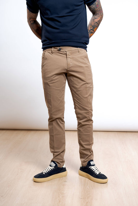 Pantaloni New Rolf in Cotone Beige Scuro