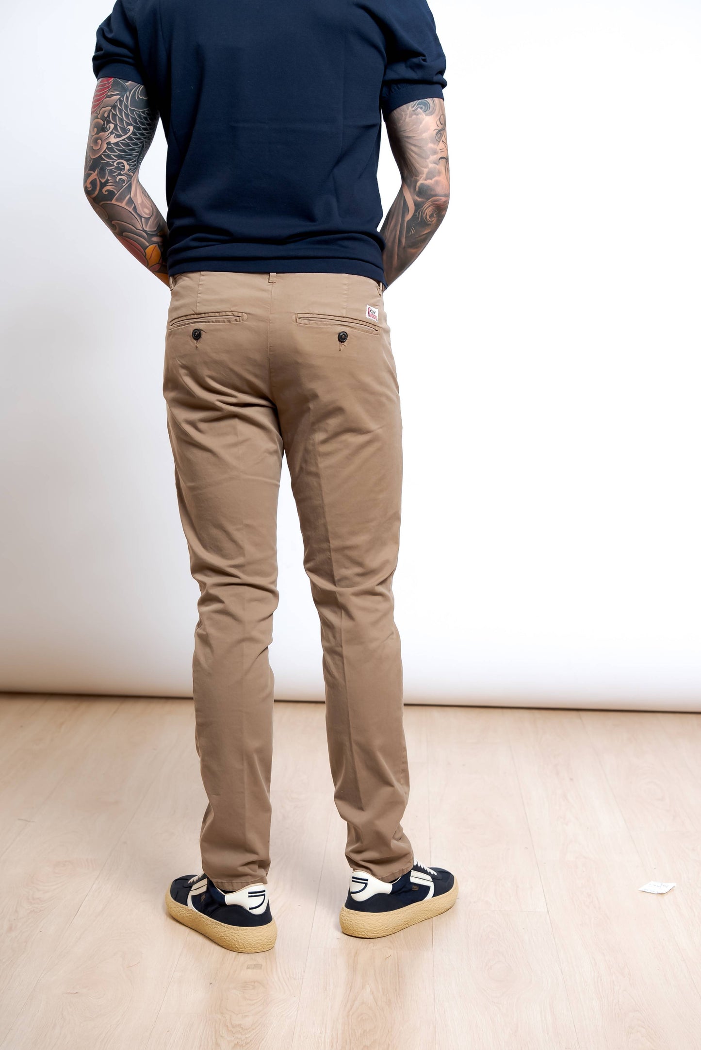 Pantaloni New Rolf in Cotone Beige Scuro