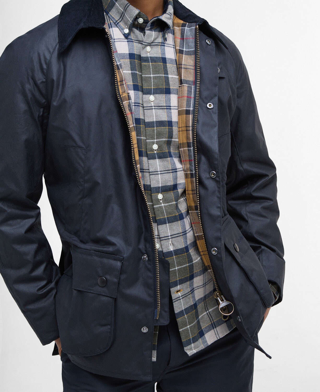 Giacca Ashby in Cotone Cerato Blu