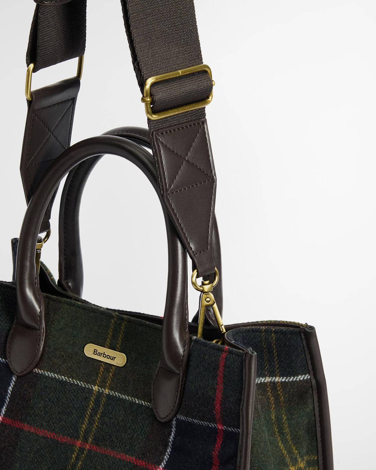 Borsa Barrhill Tartan Verde e Marrone
