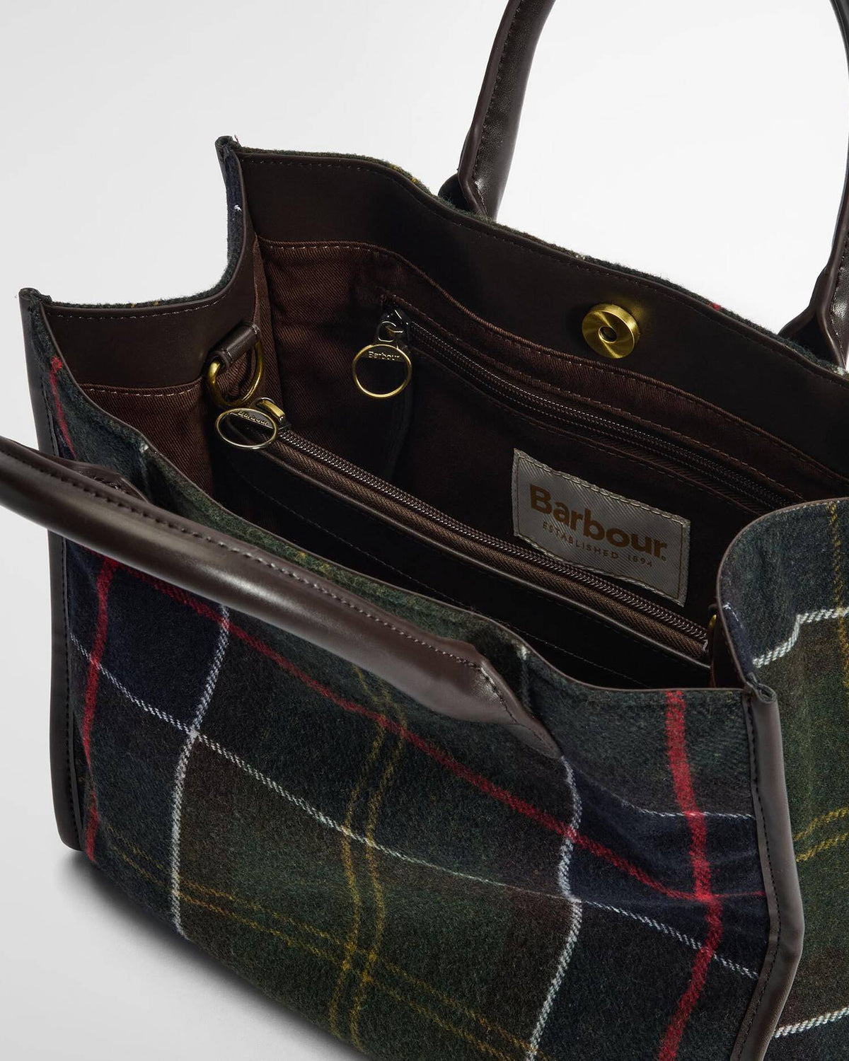 Borsa Barrhill Tartan Verde e Marrone