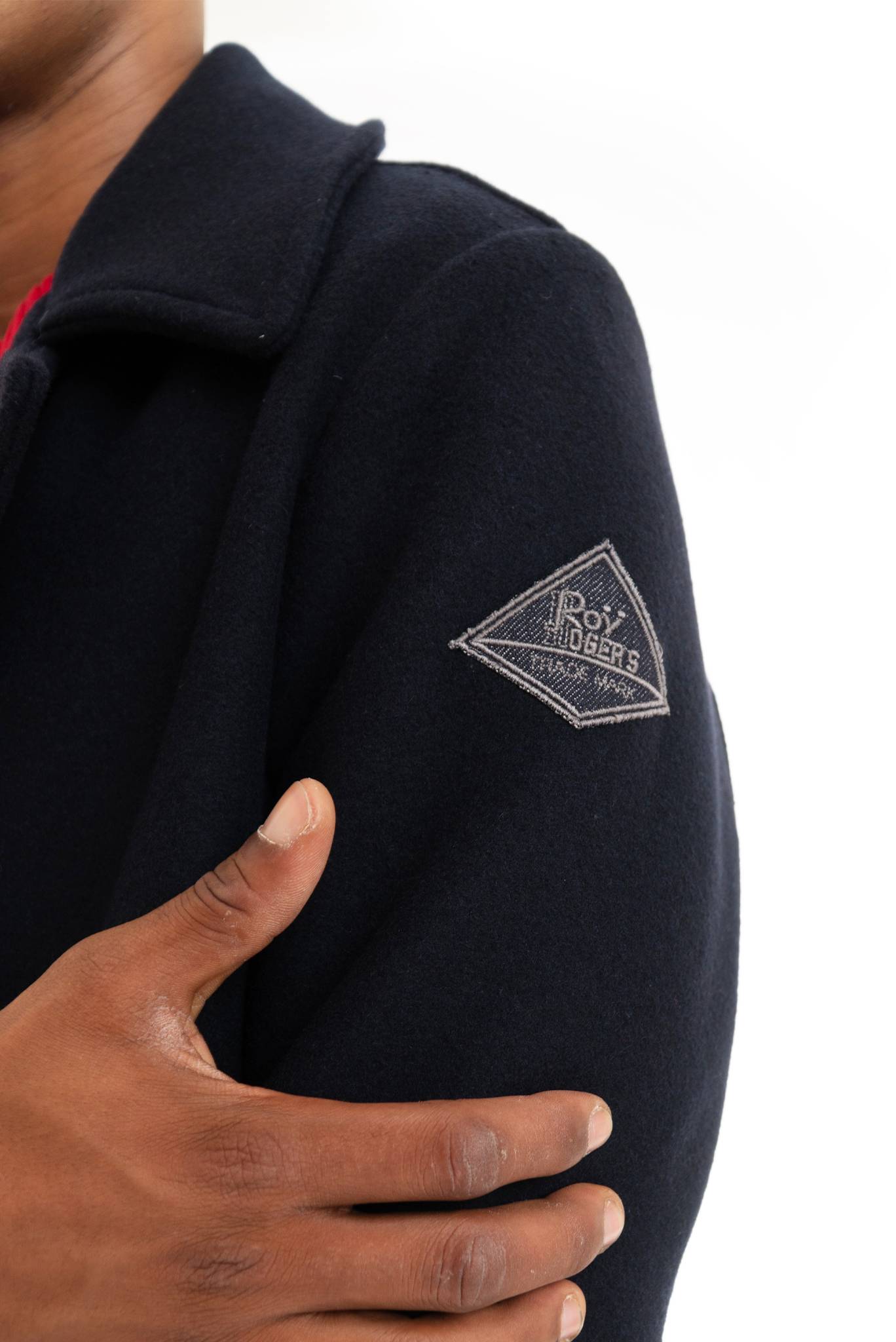 Cappotto Melton Doppio Petto in Lana Blu
