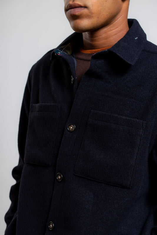 Overshirt Marltown in Misto Lana Blu