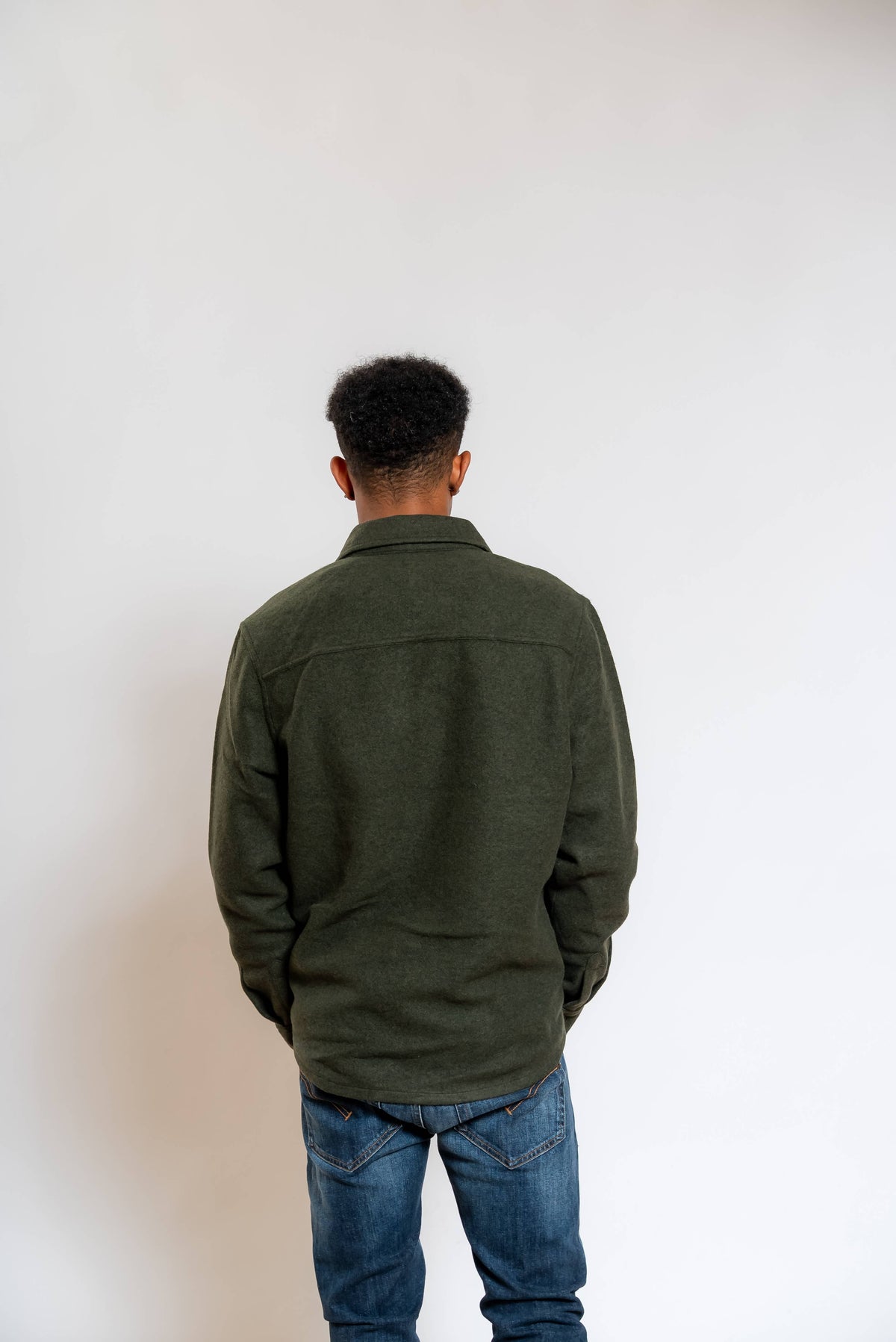 Overshirt Marltown in Misto Lana Verde