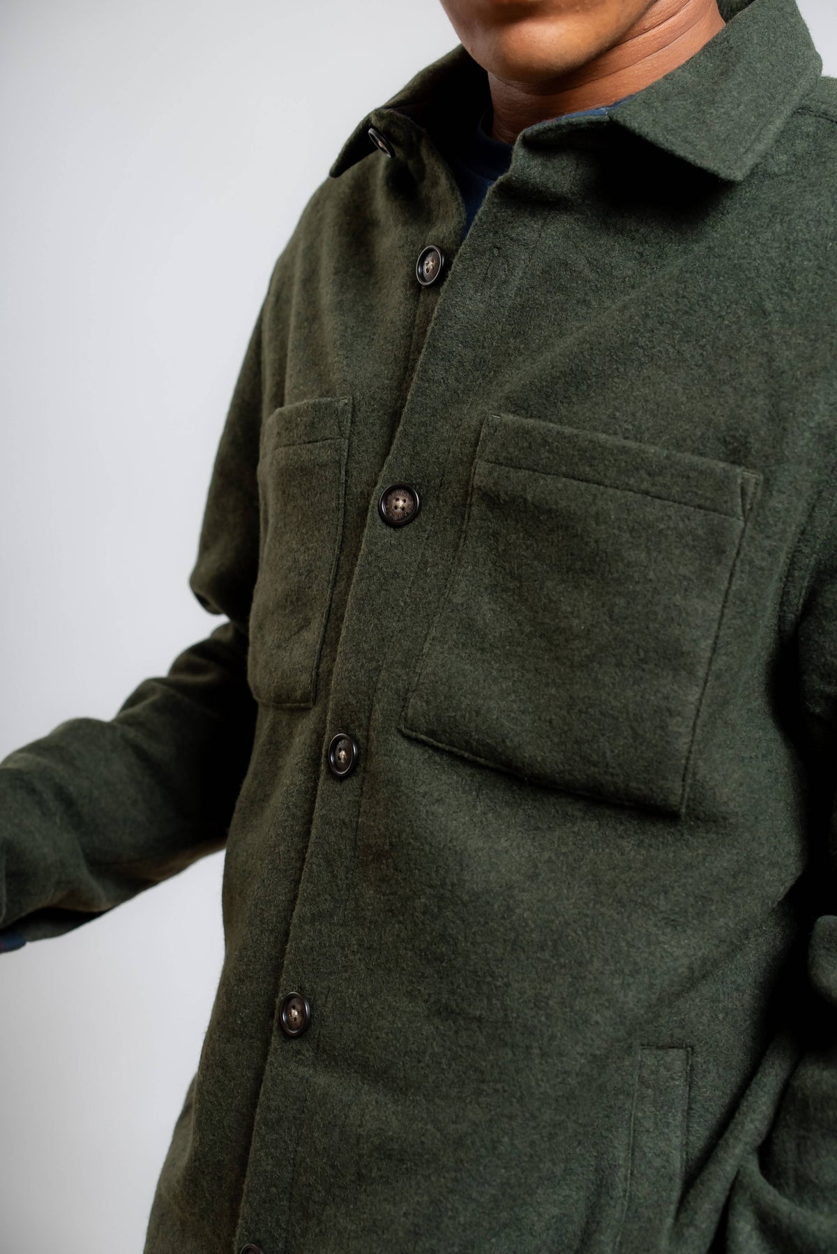 Overshirt Marltown in Misto Lana Verde