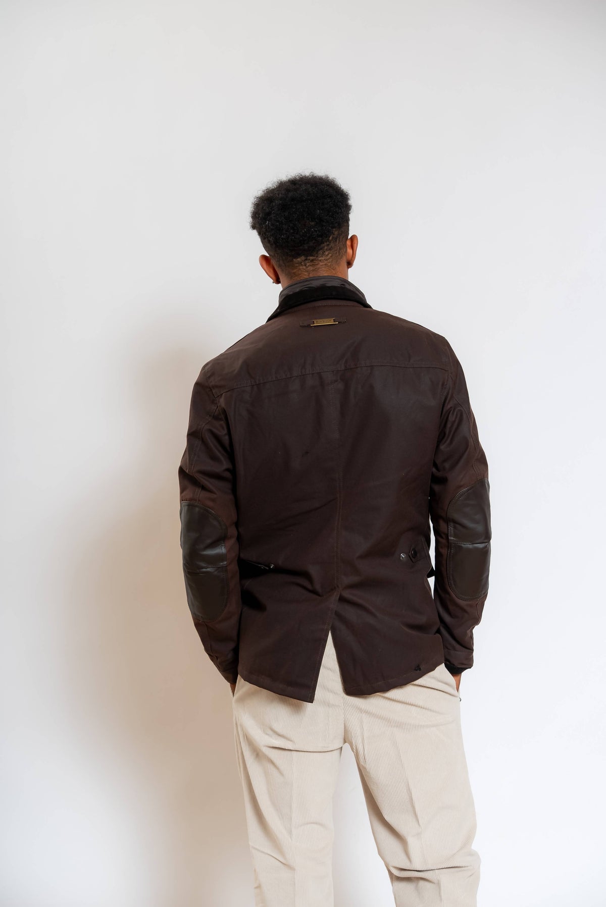 Giacca Ogston in Cotone Cerato Marrone