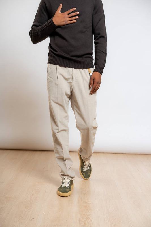 Pantalone Greg in Velluto a Coste Beige