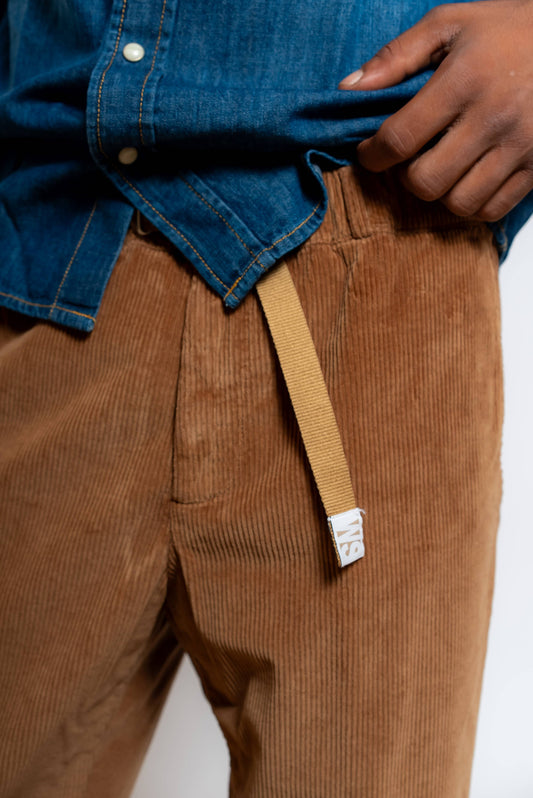 Pantalone Greg in Velluto a Coste Marrone