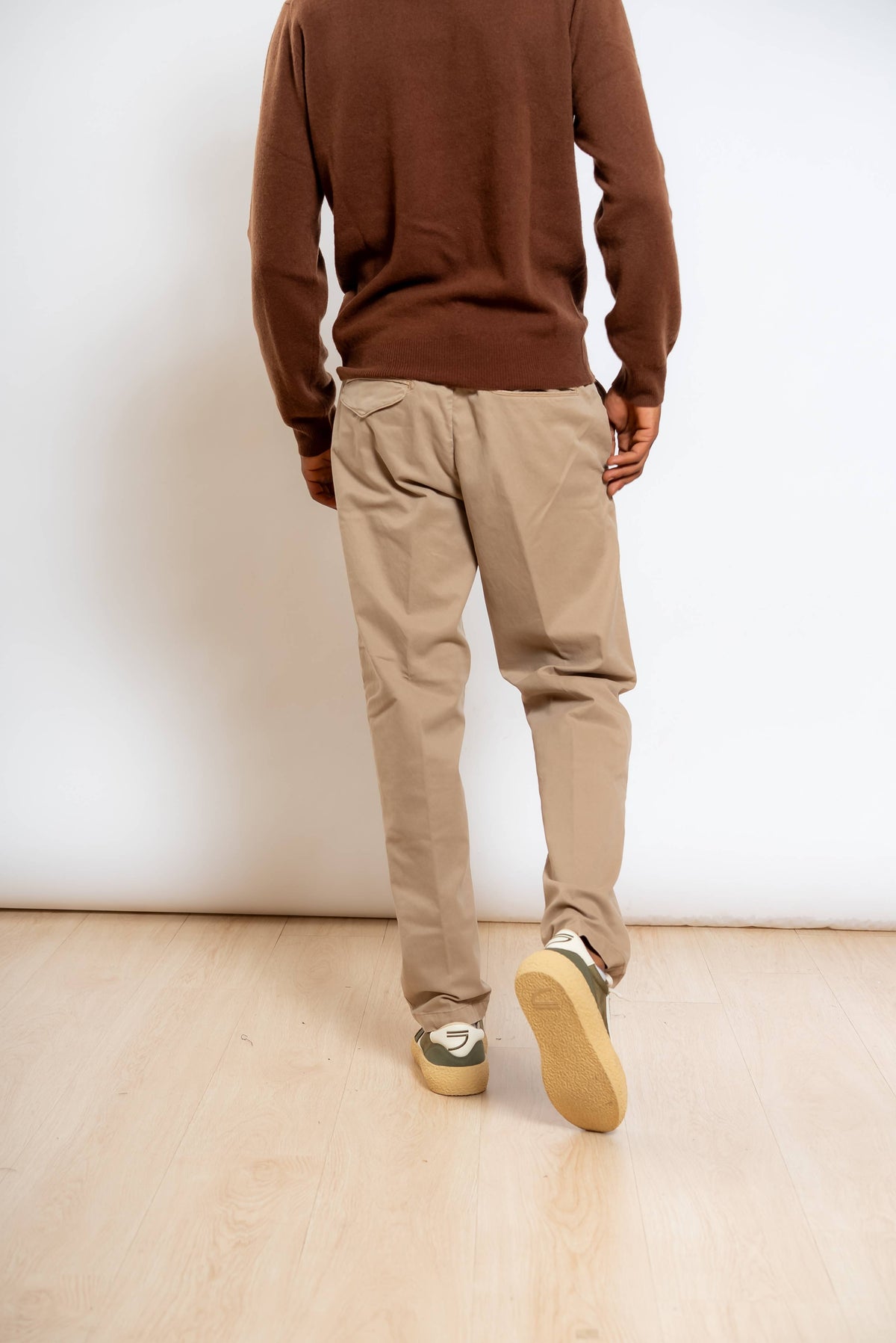 Pantalone Greg in Misto Cotone Beige