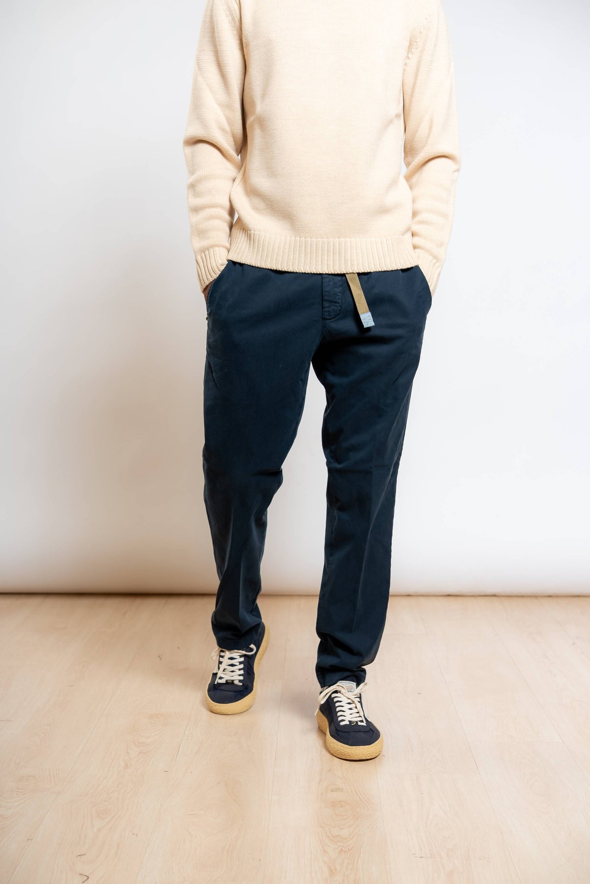 Pantalone Greg in Misto Cotone Blu