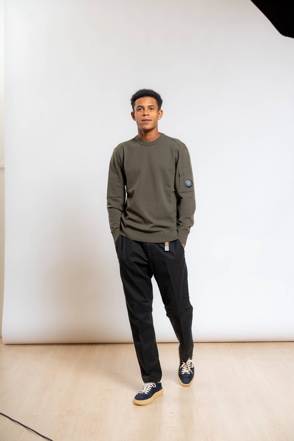 Pantalone Greg in Misto Cotone Nero