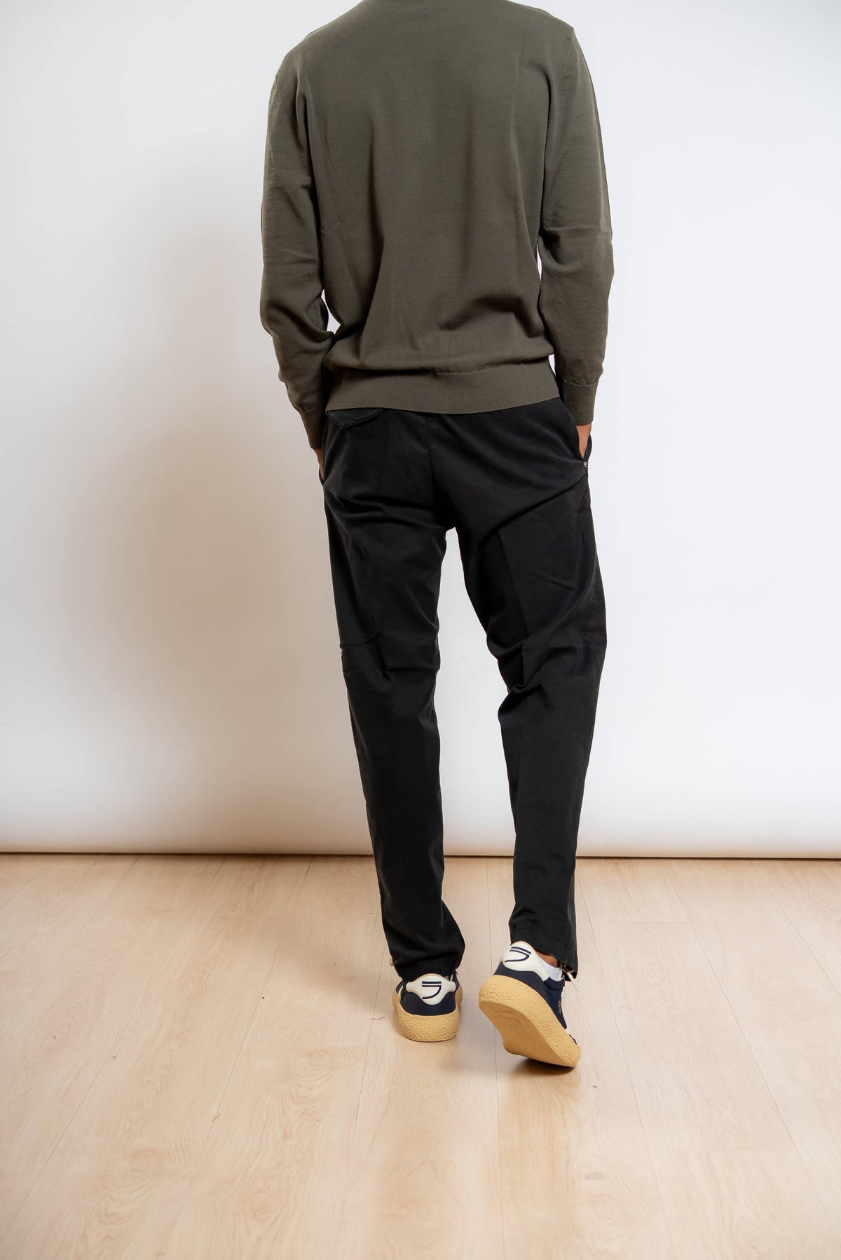 Pantalone Greg in Misto Cotone Nero