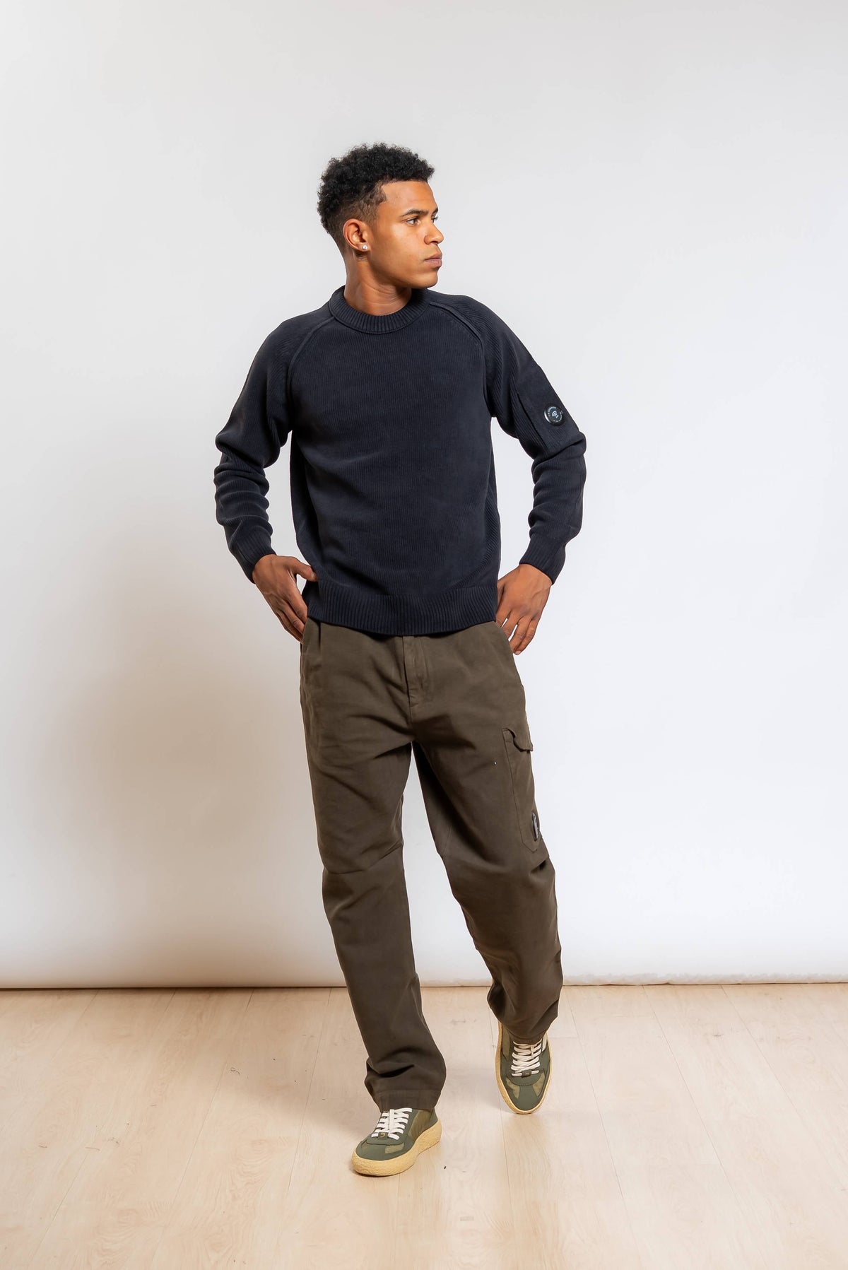 Pantalone Moleskin Stretch in Cotone Verde