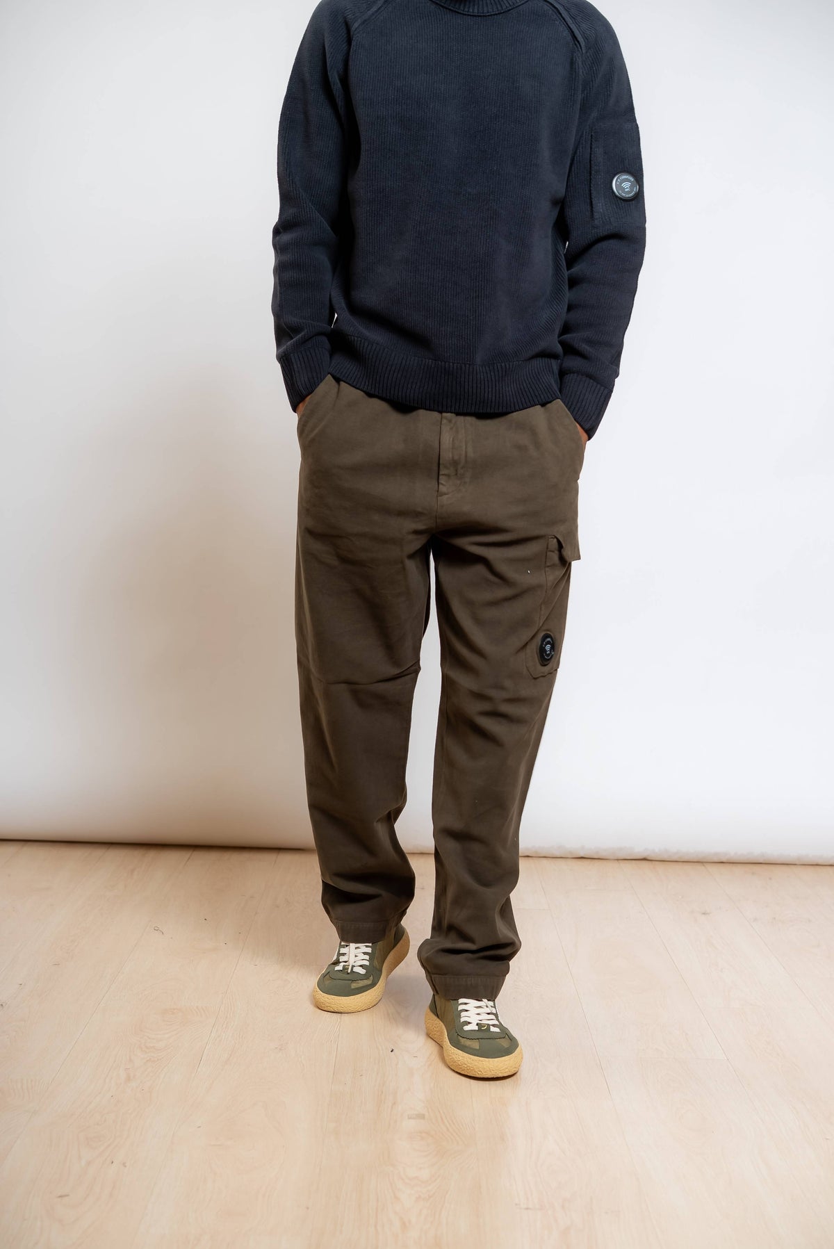 Pantalone Moleskin Stretch in Cotone Verde