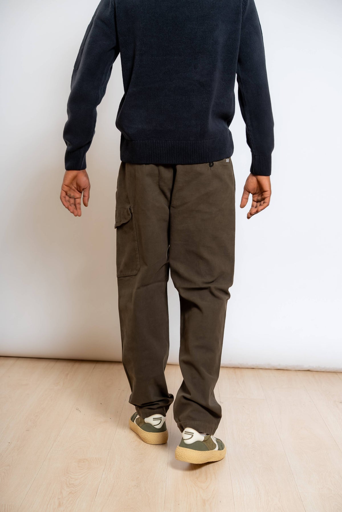 Pantalone Moleskin Stretch in Cotone Verde