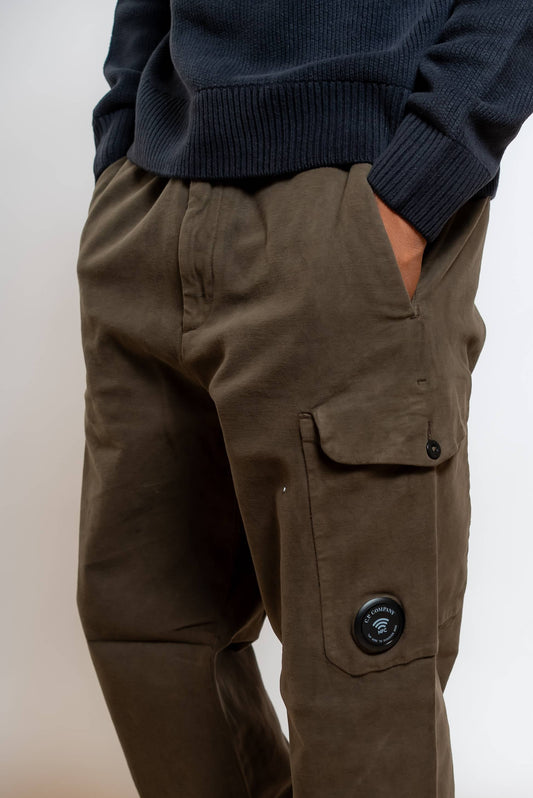 Pantalone Moleskin Stretch in Cotone Verde