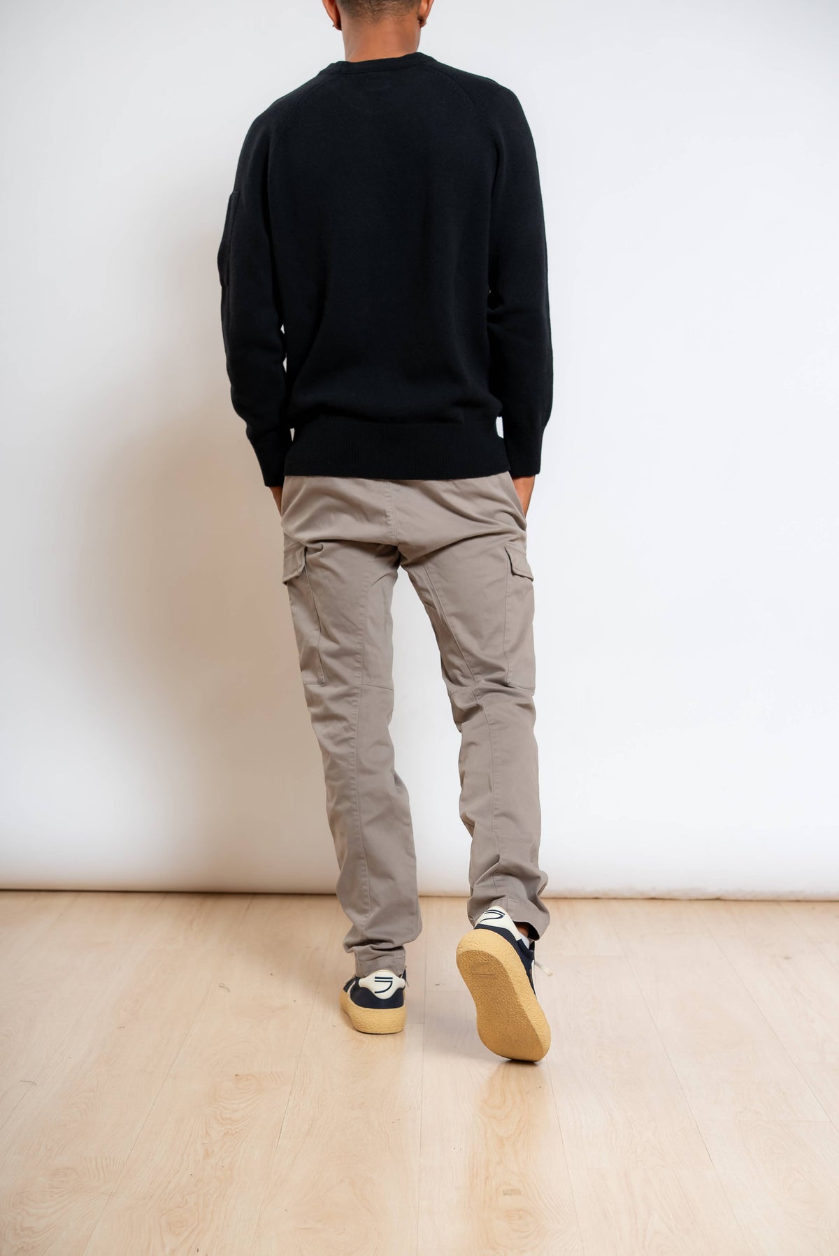 Pantalone Cargo Stretch Sateen in Cotone Beige