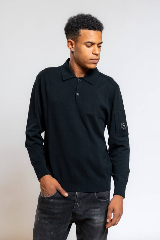 Polo in Lana Merino Nera