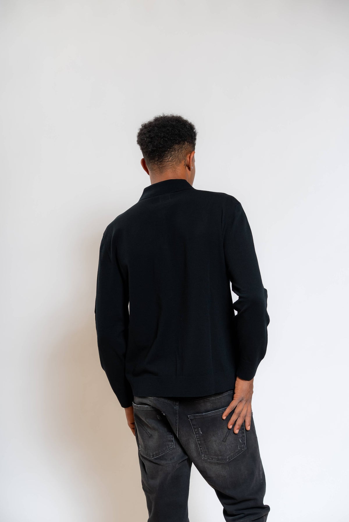 Polo in Lana Merino Nera