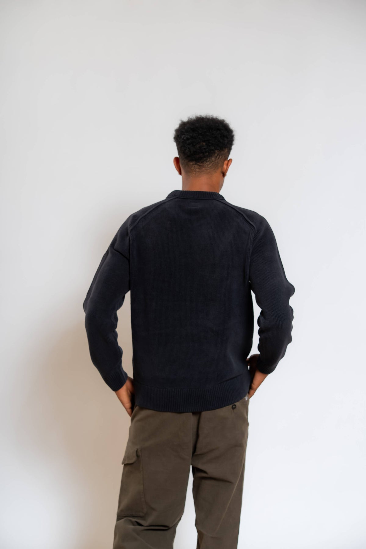 Maglione Chenille in Cotone Blu