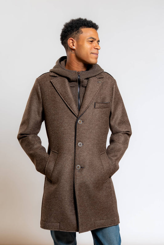Cappotto Andy in Neoprene Marrone