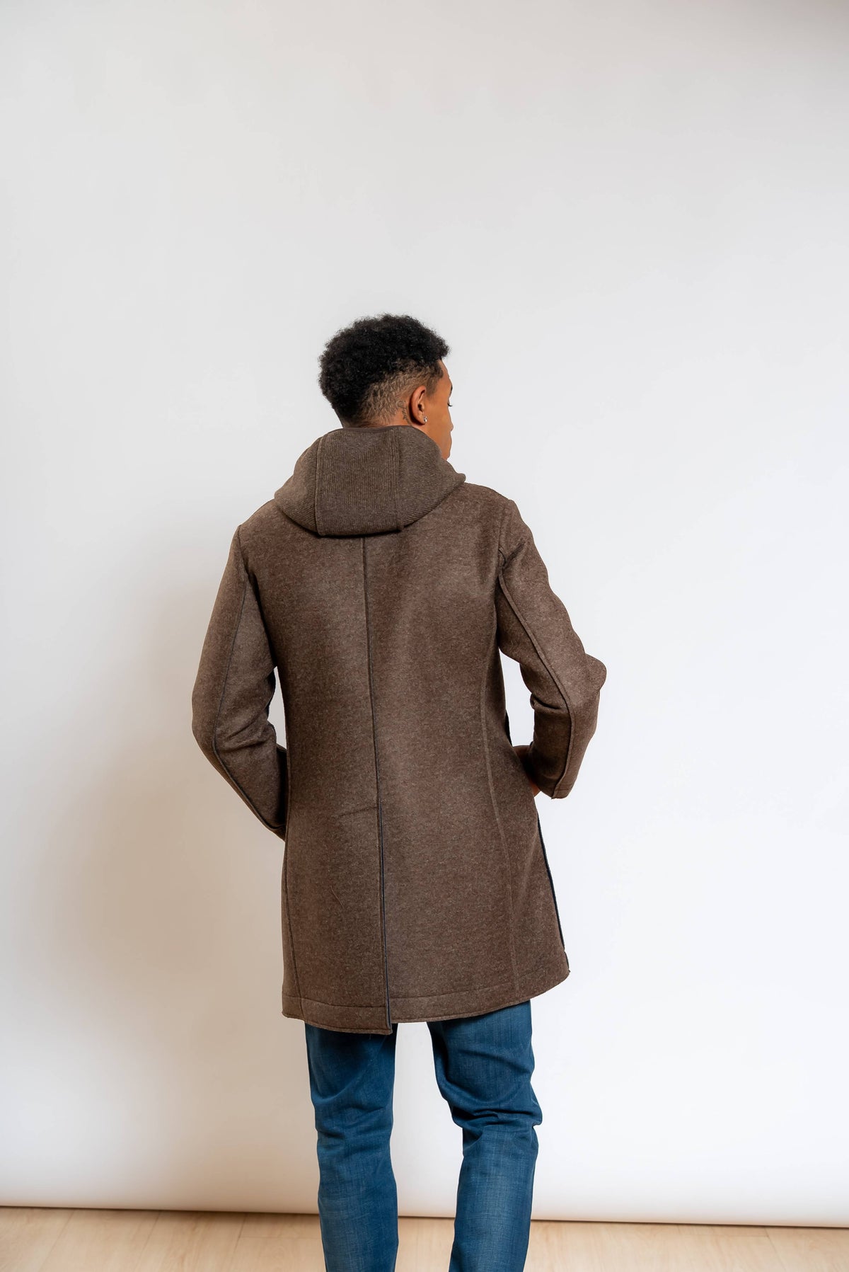 Cappotto Andy in Neoprene Marrone
