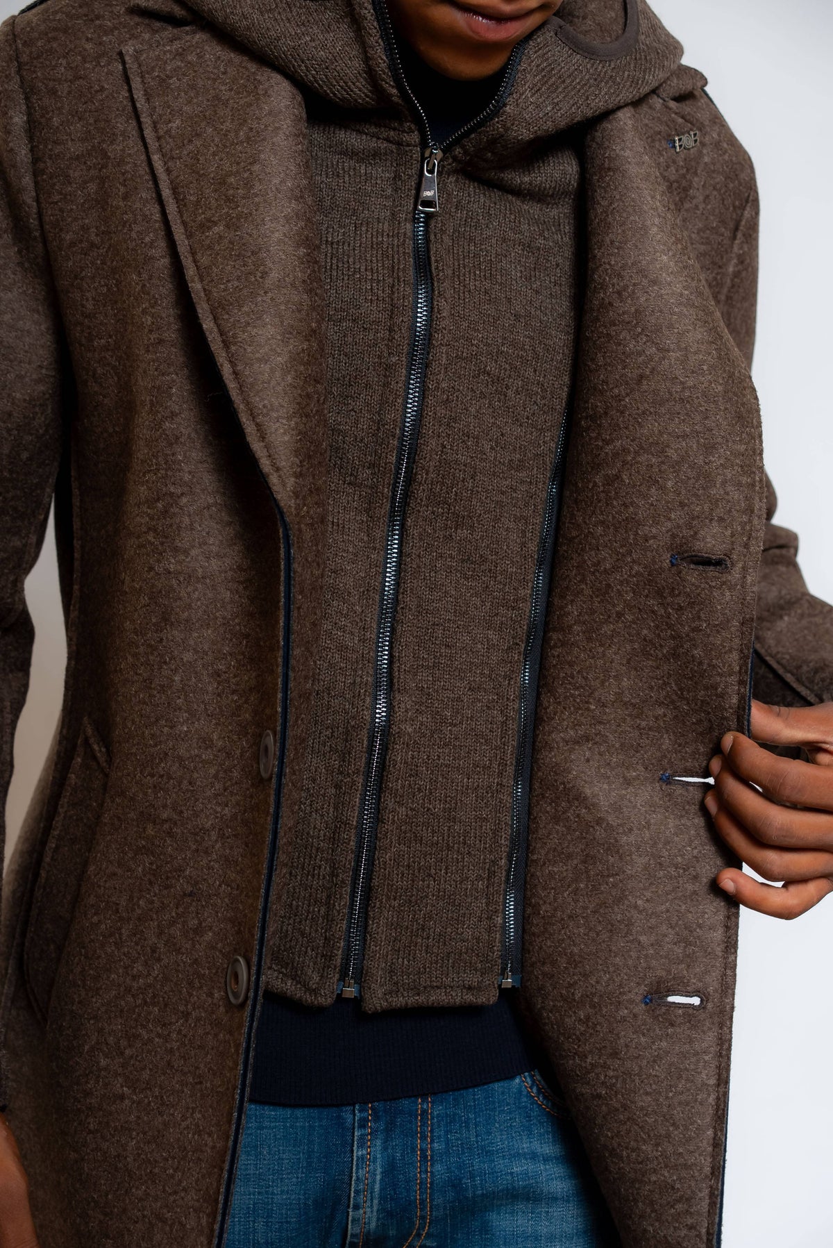 Cappotto Andy in Neoprene Marrone