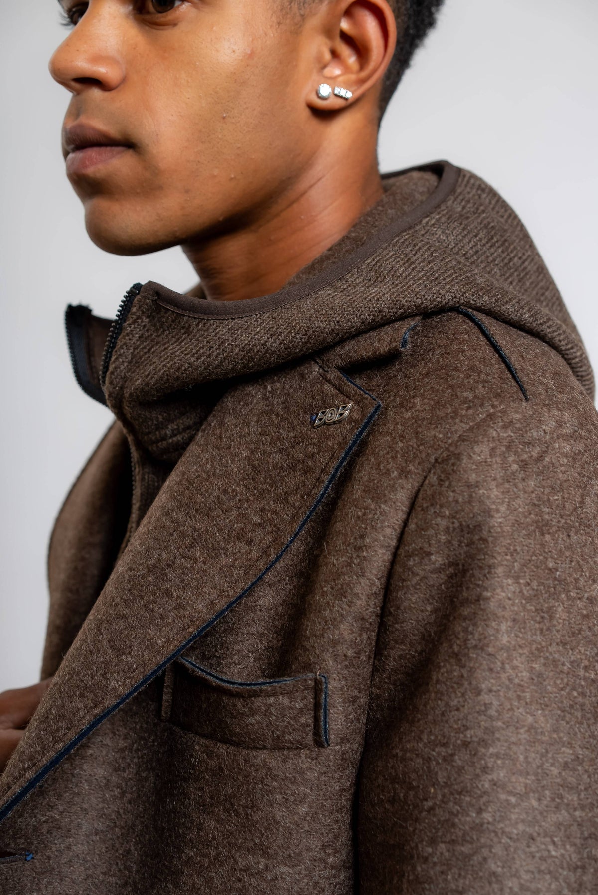 Cappotto Andy in Neoprene Marrone