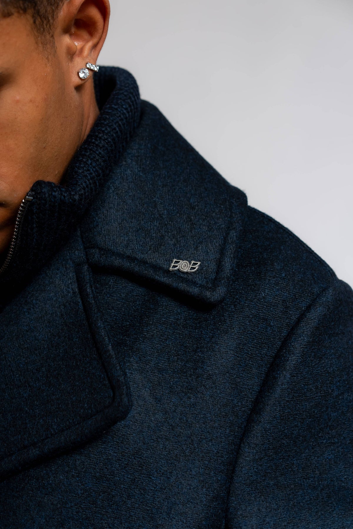 Cappotto Simon Doppiopetto con Pettorina Blu