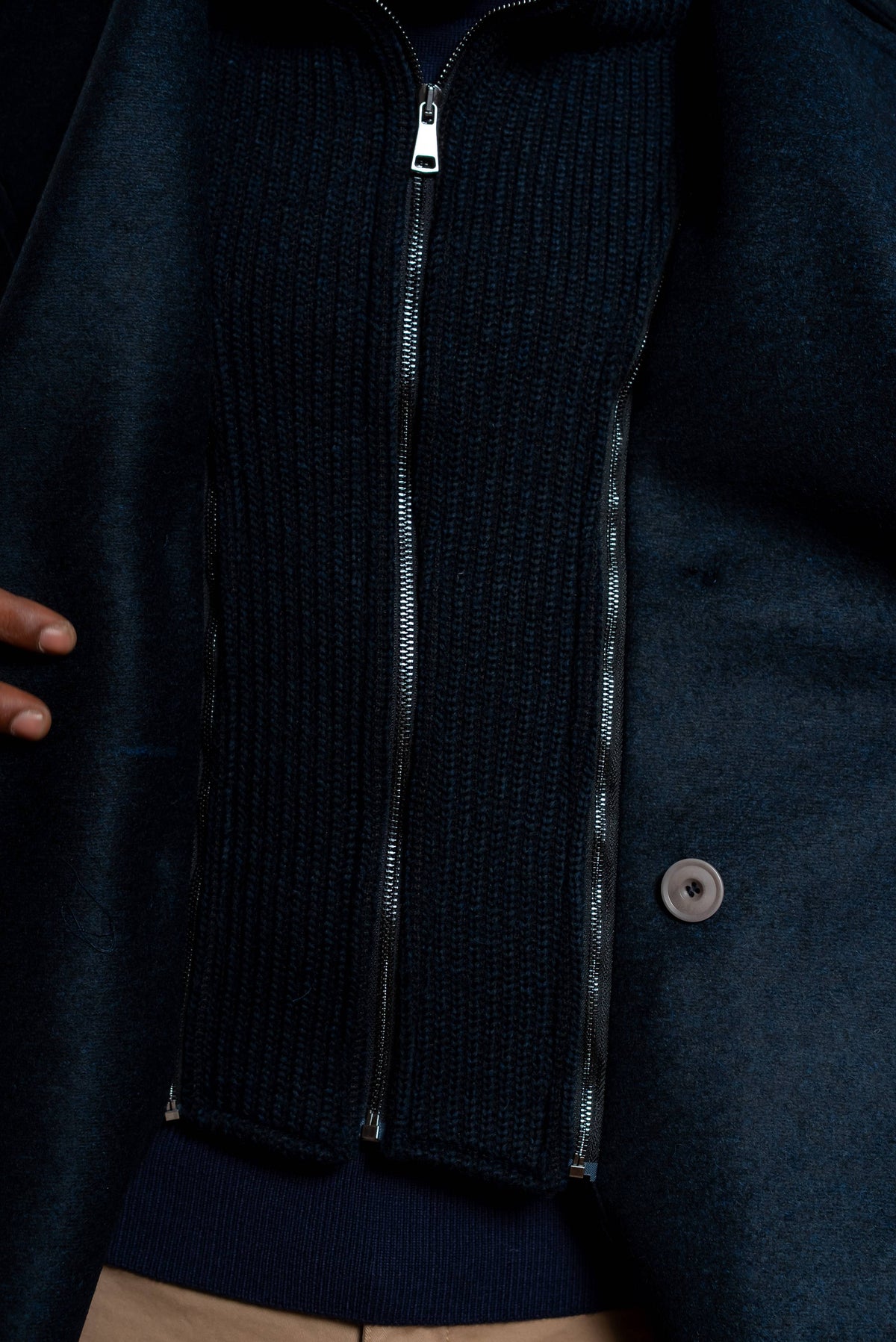 Cappotto Simon Doppiopetto con Pettorina Blu