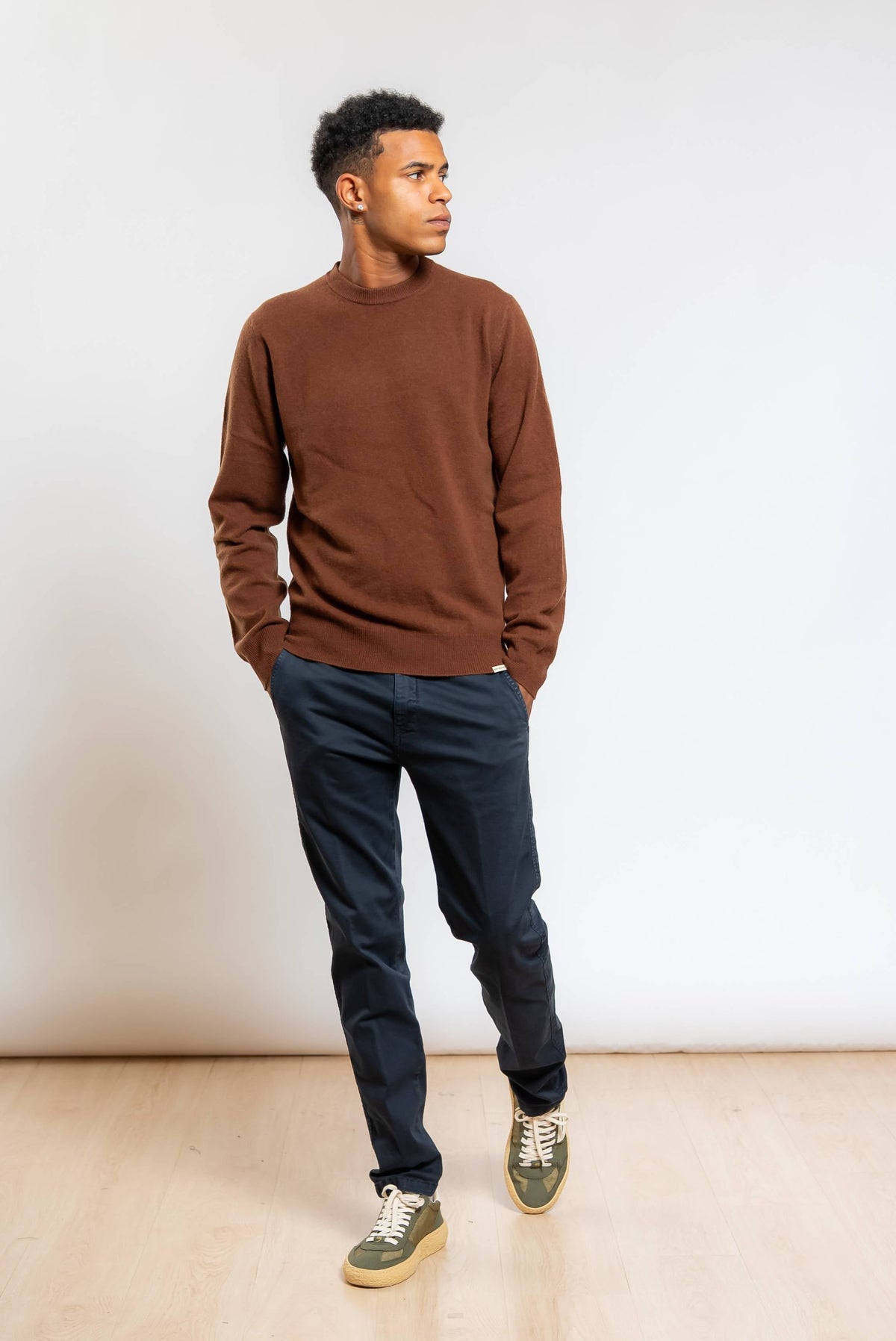Maglia in Lana e Cashmere Marrone