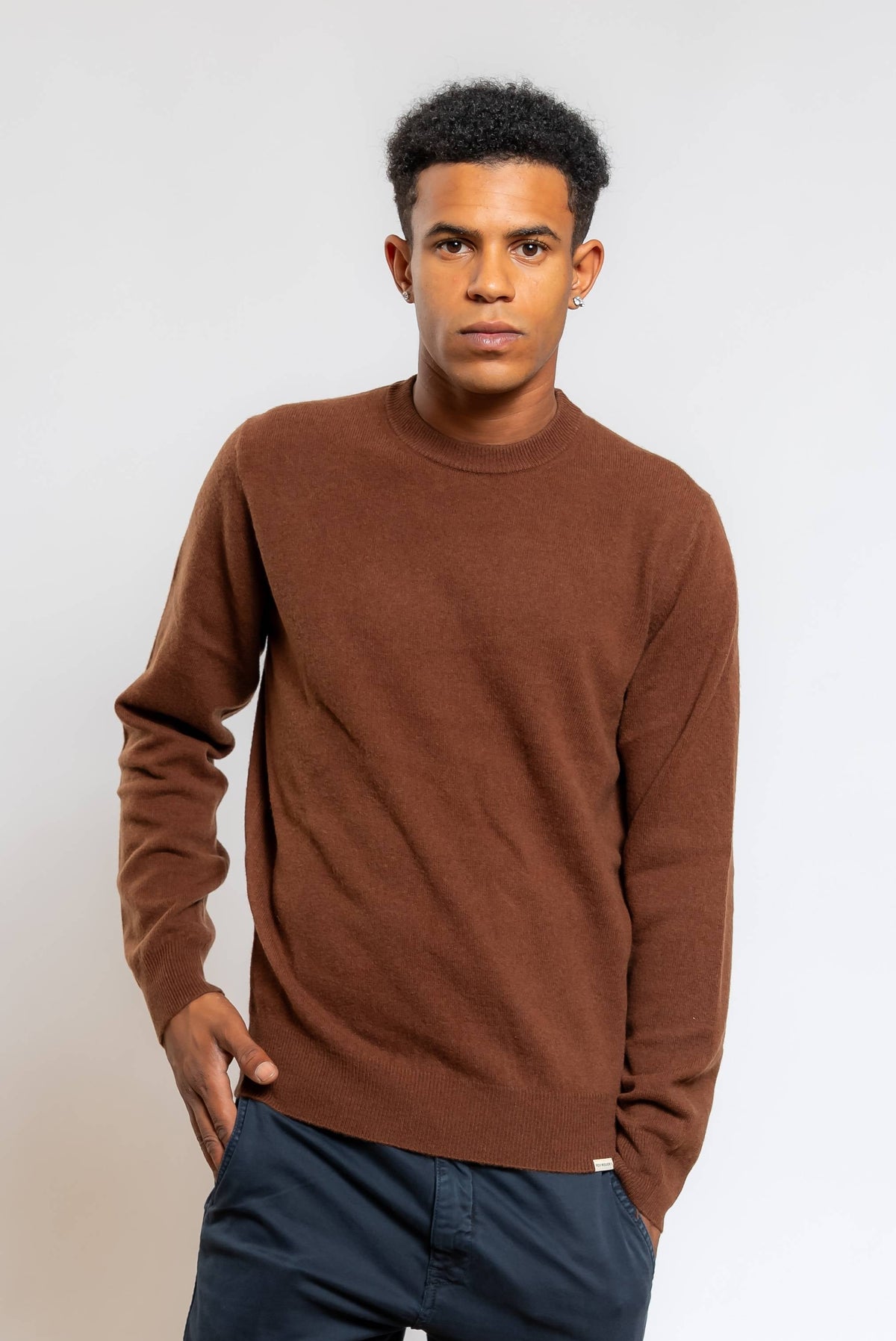 Maglia in Lana e Cashmere Marrone