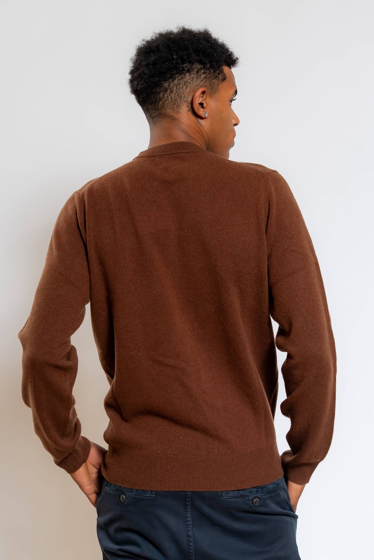Maglia in Lana e Cashmere Marrone