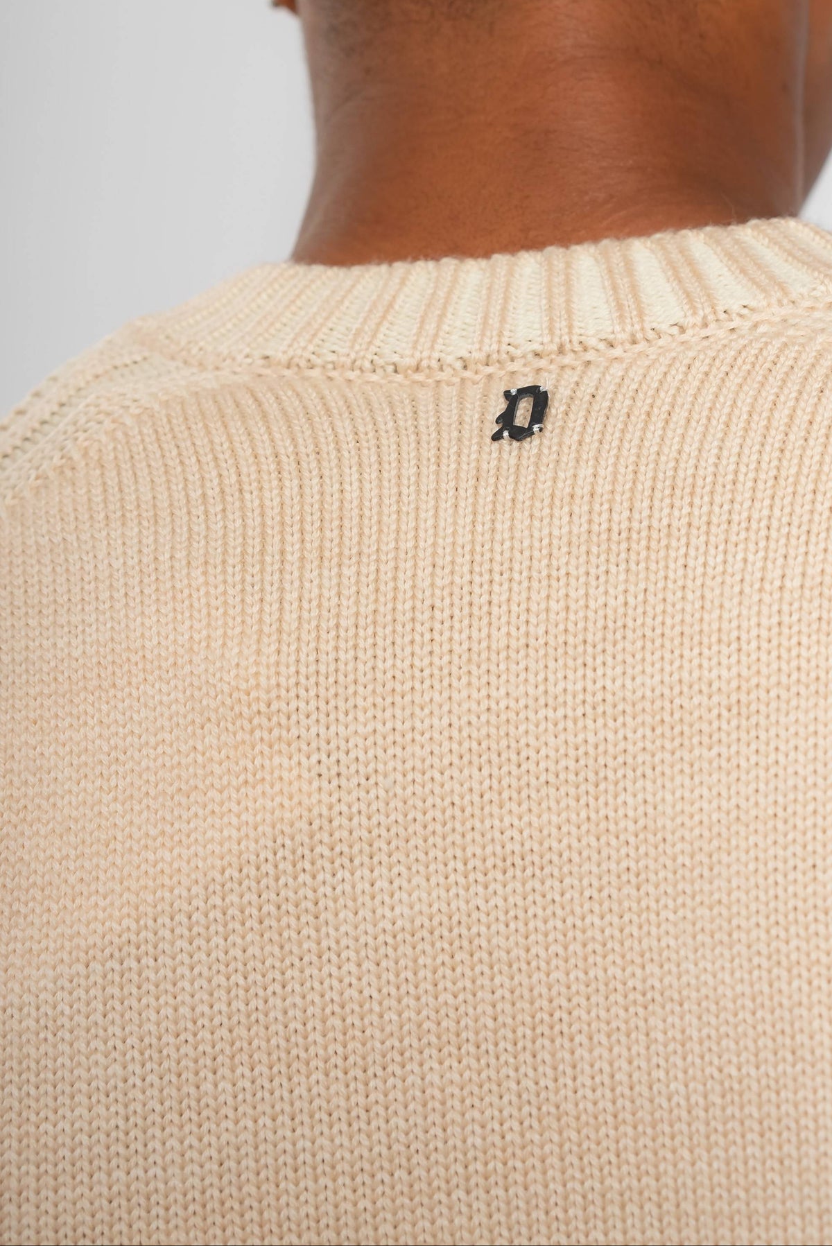 Maglione a Girocollo in Lana Beige