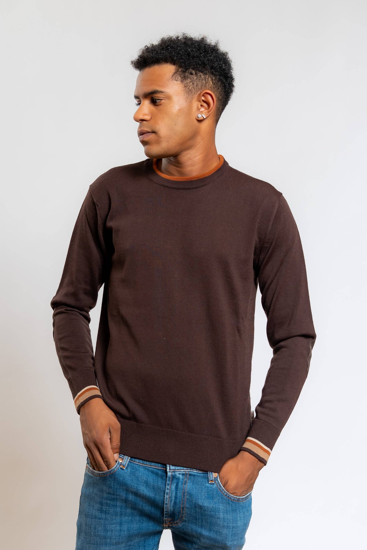 Maglia Elliot con Toppe Marrone