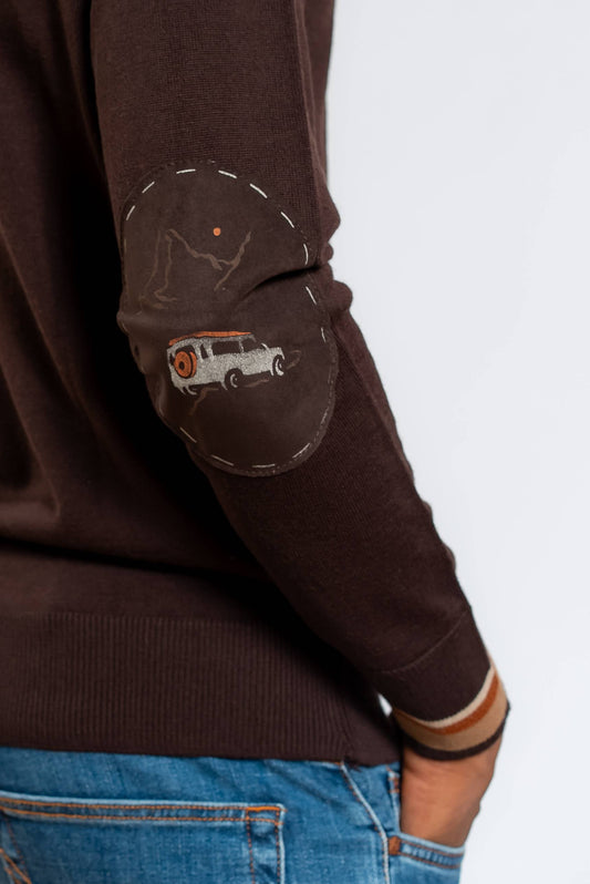 Maglia Elliot con Toppe Marrone