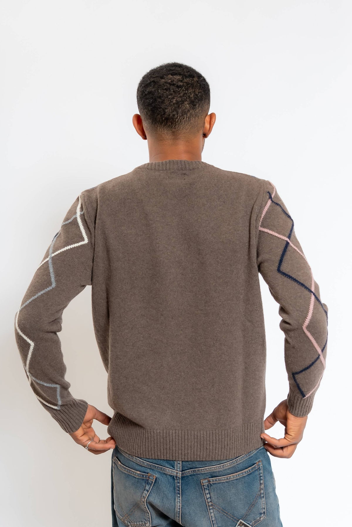 Maglione Song con Rombi Marrone