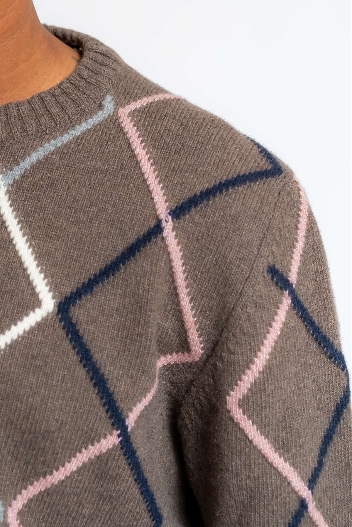 Maglione Song con Rombi Marrone