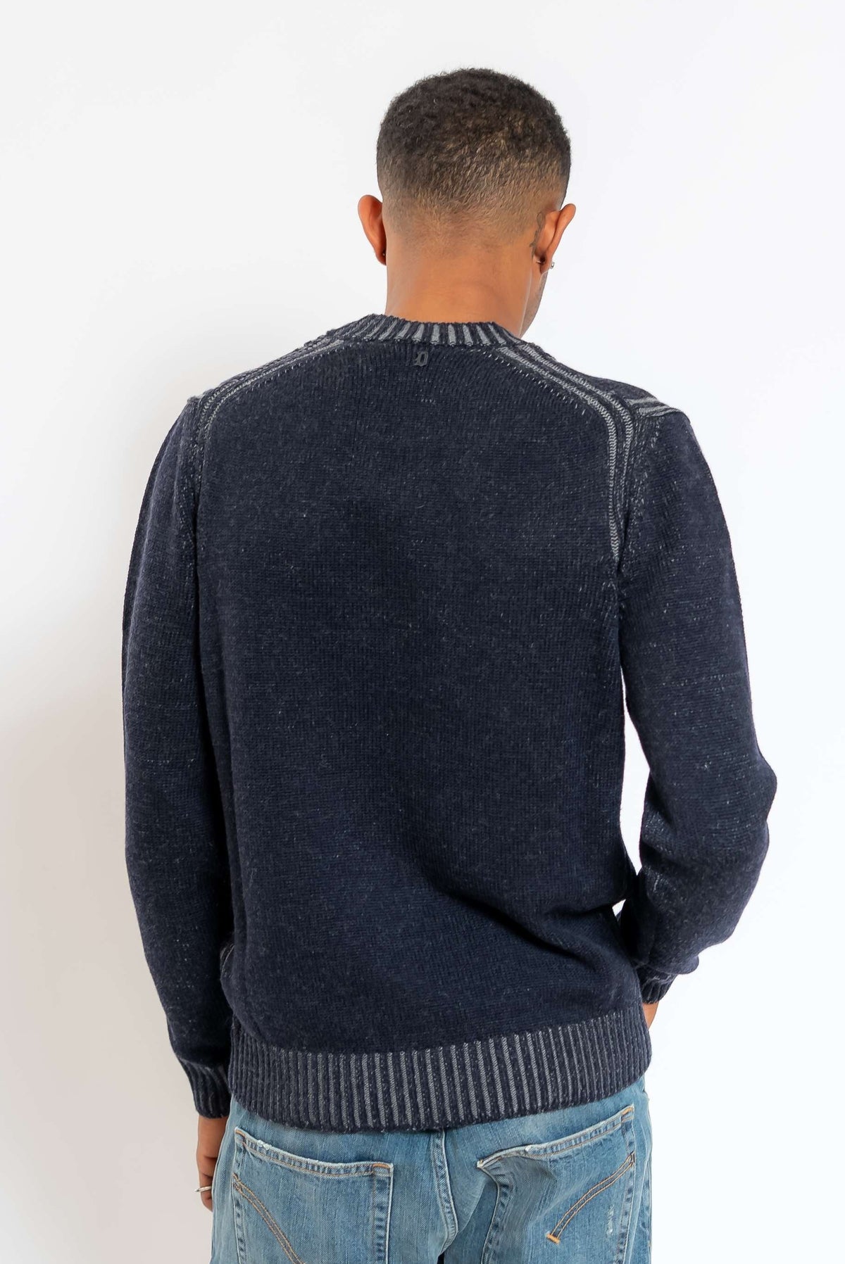 Maglione a Girocollo in Lana Blu