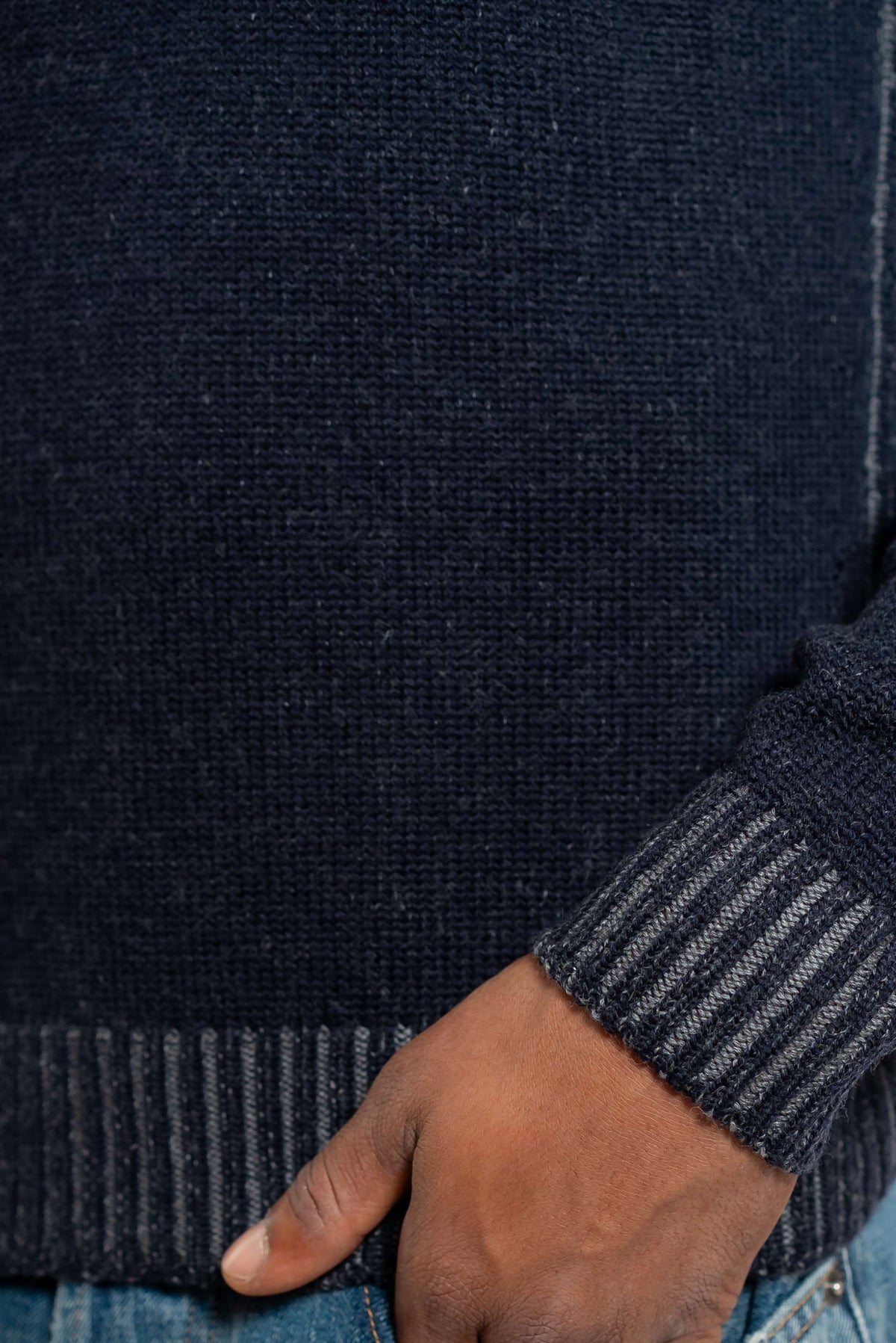 Maglione a Girocollo in Lana Blu
