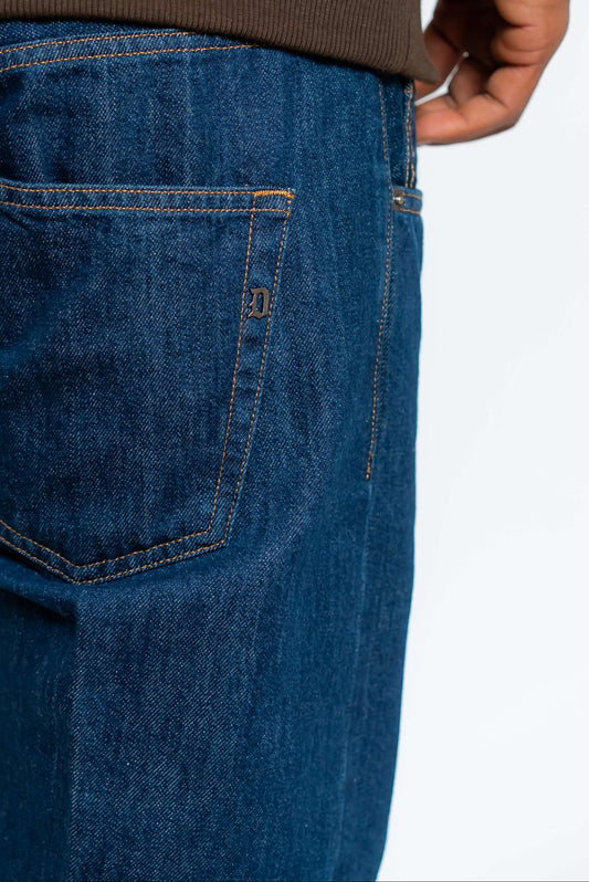 Jeans Icon Relax in Denim Fisso Blu