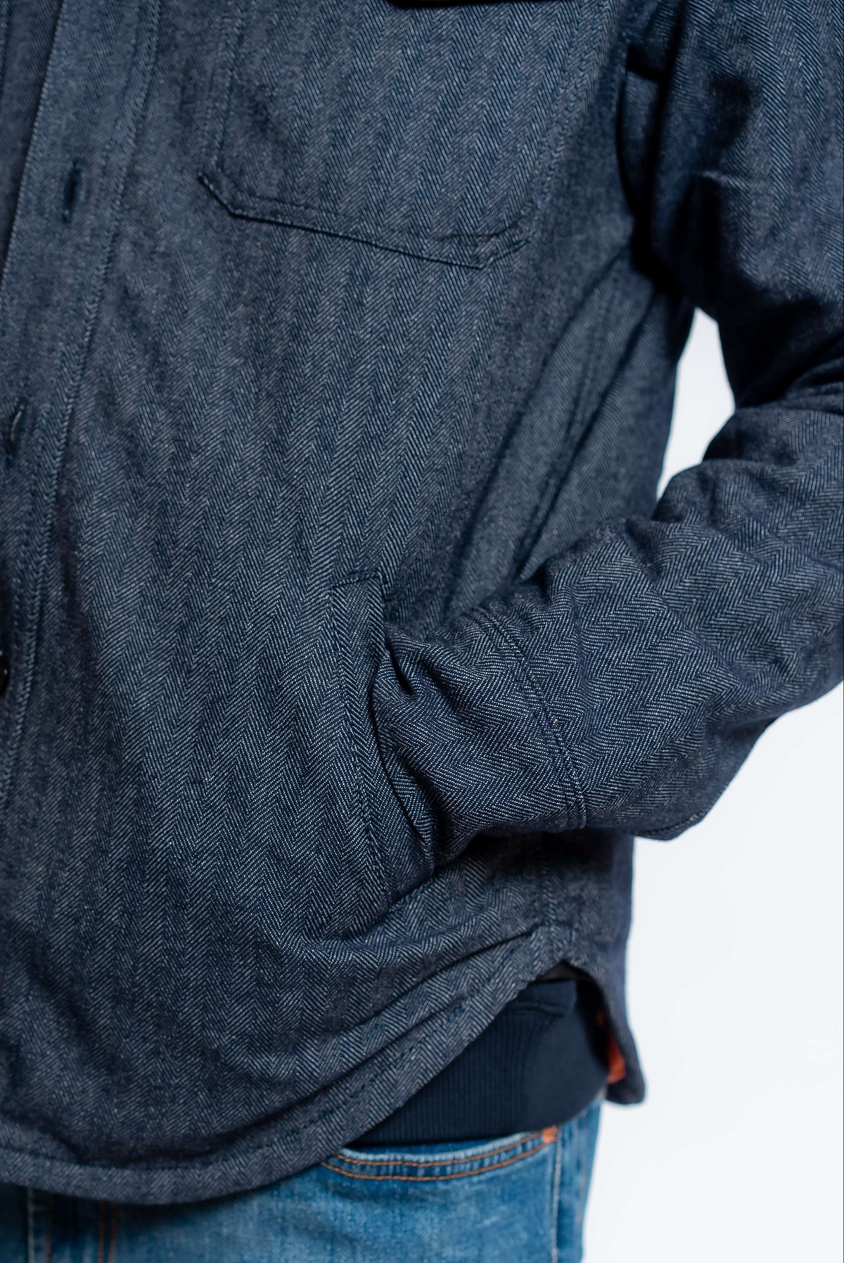 Overshirt in Lana Blu Spinata