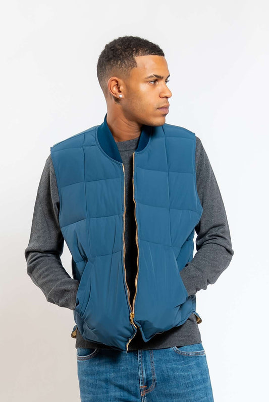 Gilet Seattle Blu Imbottito in Piuma d'Oca