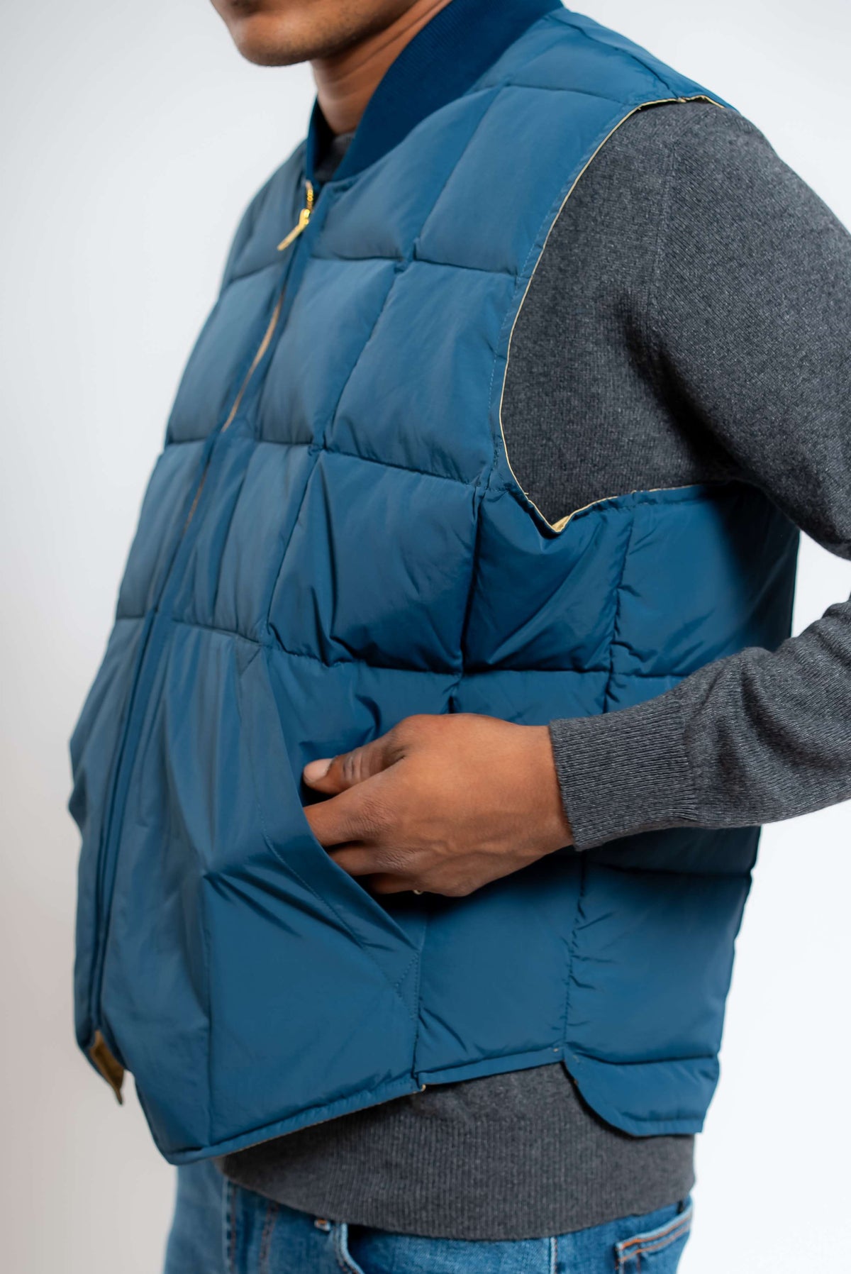 Gilet Seattle Blu Imbottito in Piuma d'Oca
