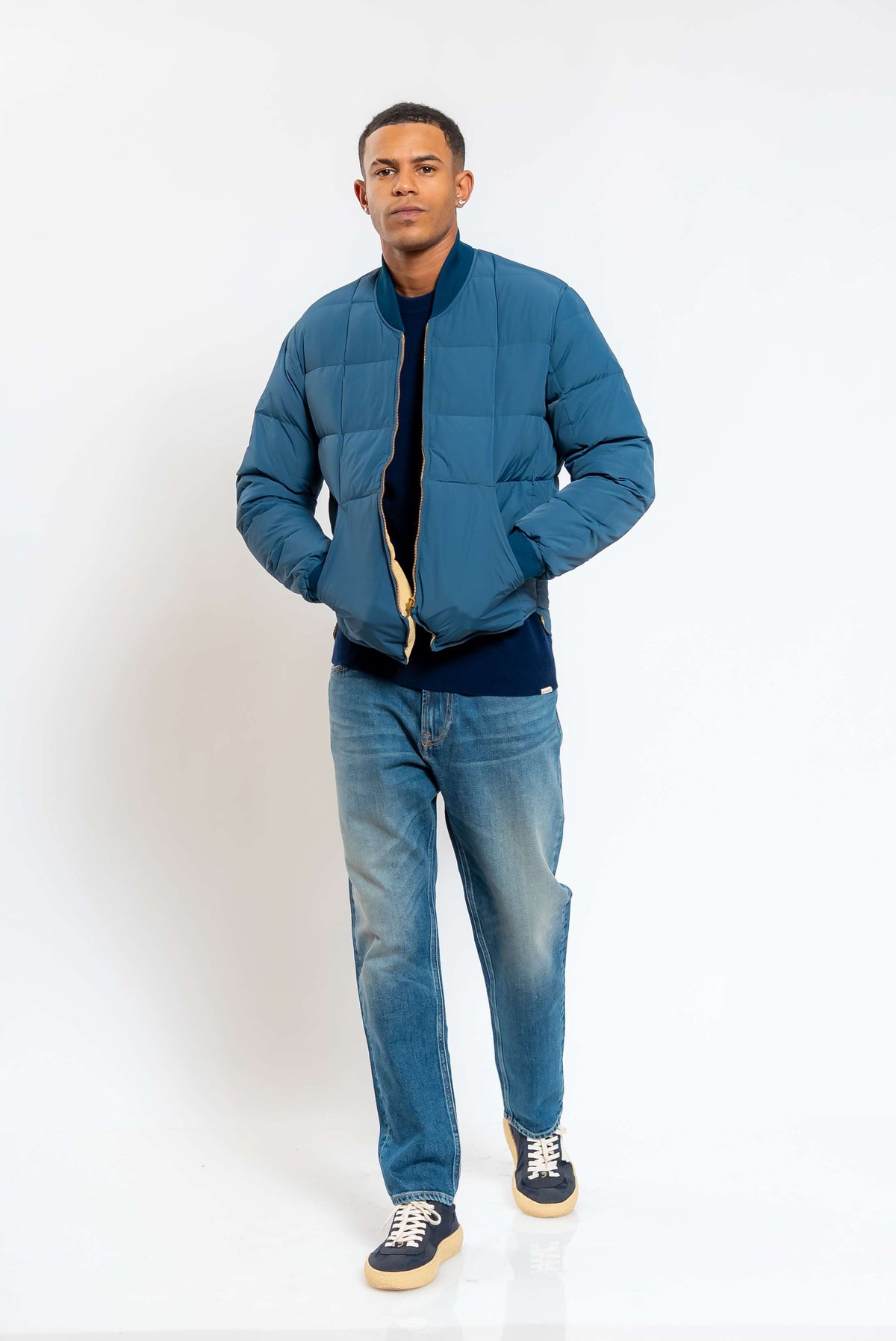 Giubbino Lumberjack Blu in Piuma d'Oca