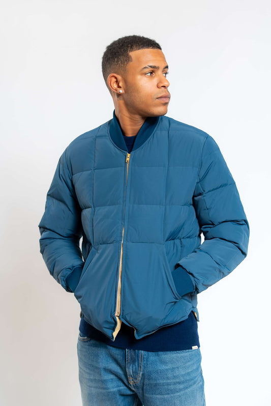 Giubbino Lumberjack Blu in Piuma d'Oca