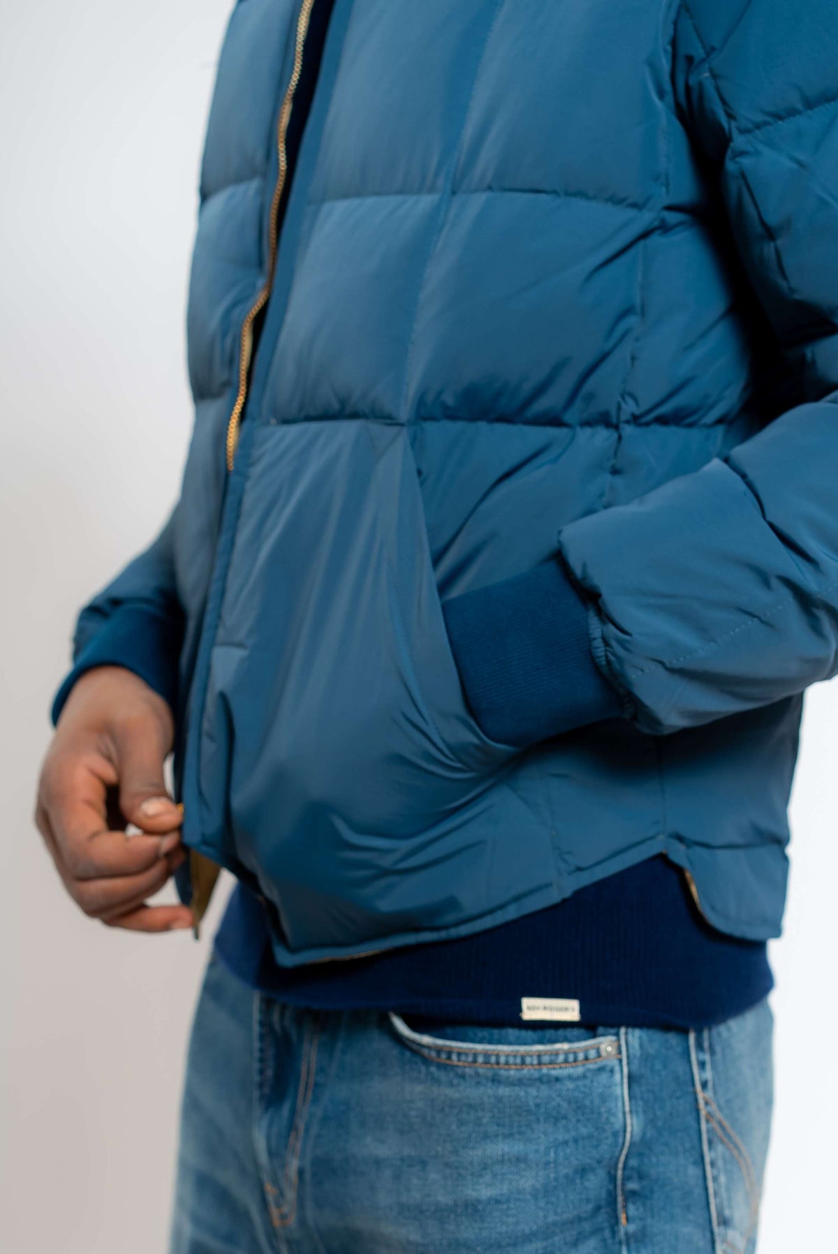 Giubbino Lumberjack Blu in Piuma d'Oca