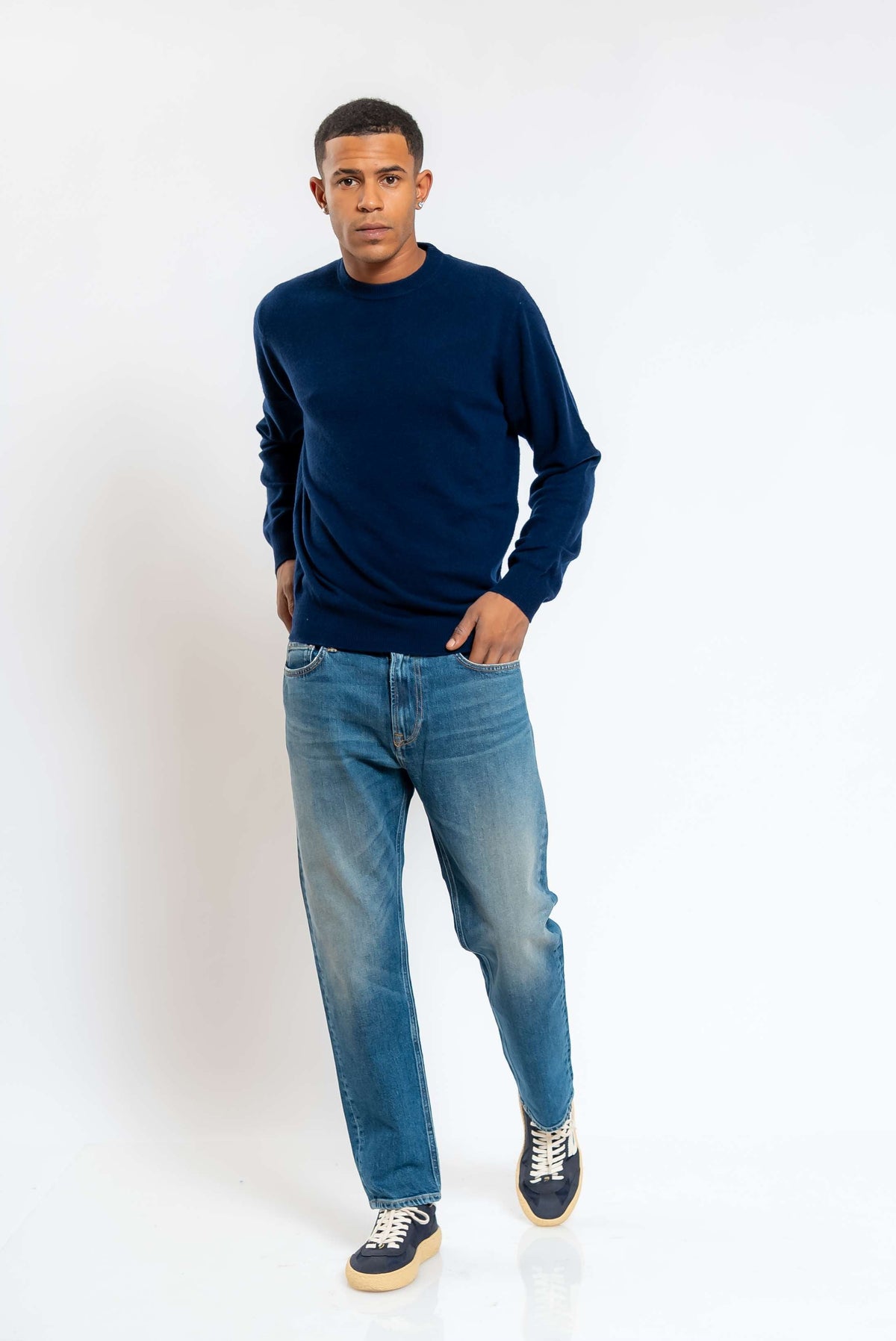 Maglia in Lana e Cashmere Blu