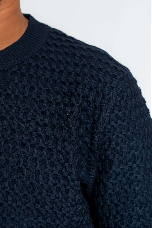 Maglia in Lana Lavorata Blu