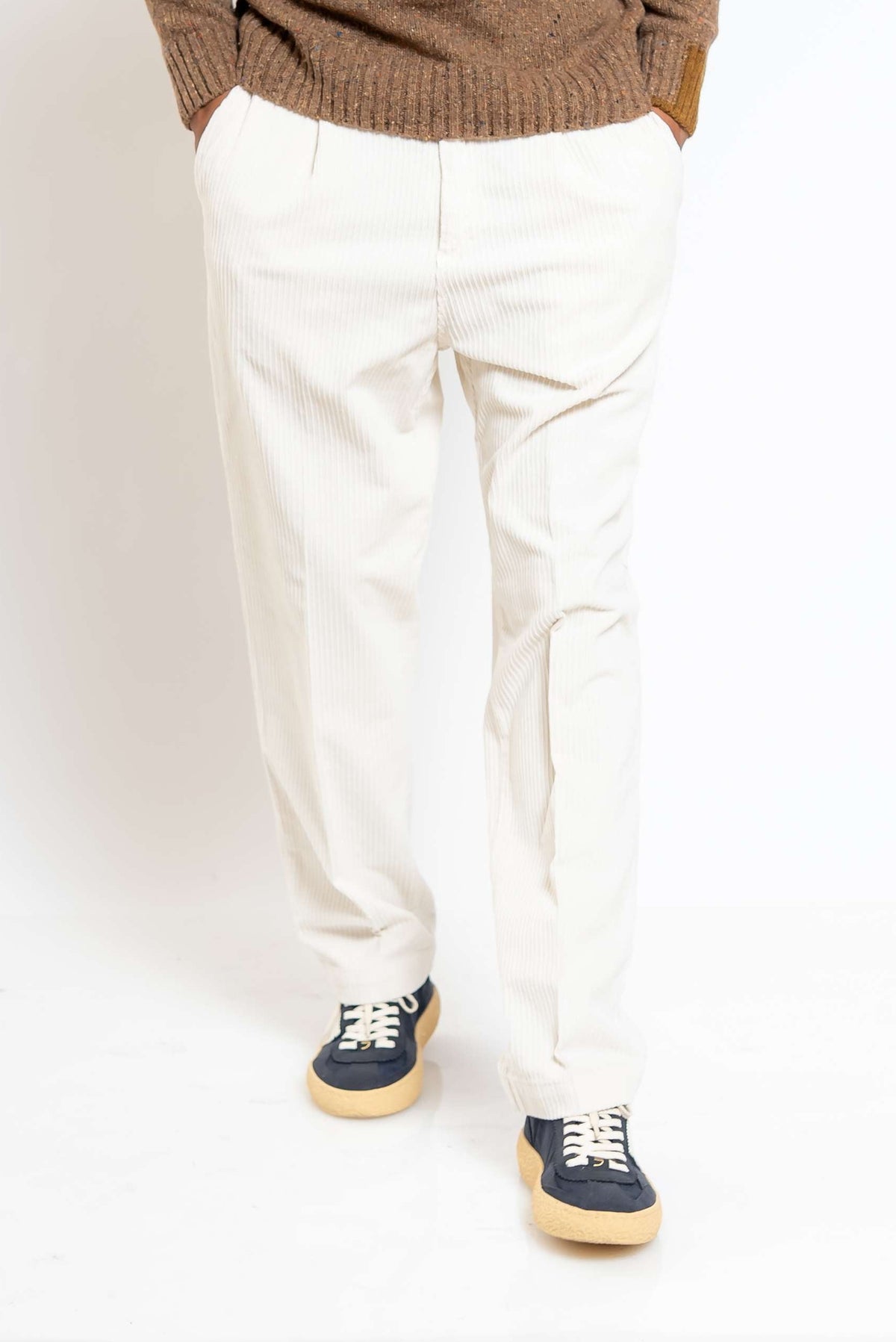 Pantalone Sartoriale in Velluto Bianco